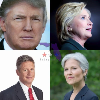 Donald Trump, Hillary Clinton, Jill Stein, Gary Johnson